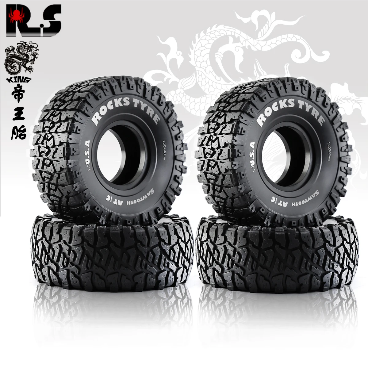 

RC 1.9 Crawler Tires Mud Tyre Tires OD 120mm for Axial SCX10 90046 AXI03007 Tamiya CC01 Redcat Gen8 RC4WD 1/10 RC Crawler