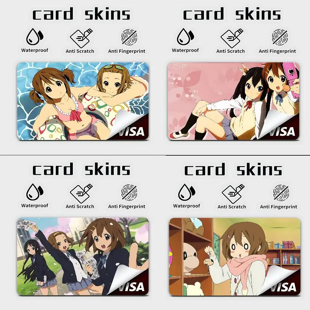Anime K-ON Kreditkarten-Skin-Aufkleber, geeignet für VISA-Karten, kontaktlose IC-Karten für Bus und U-Bahn