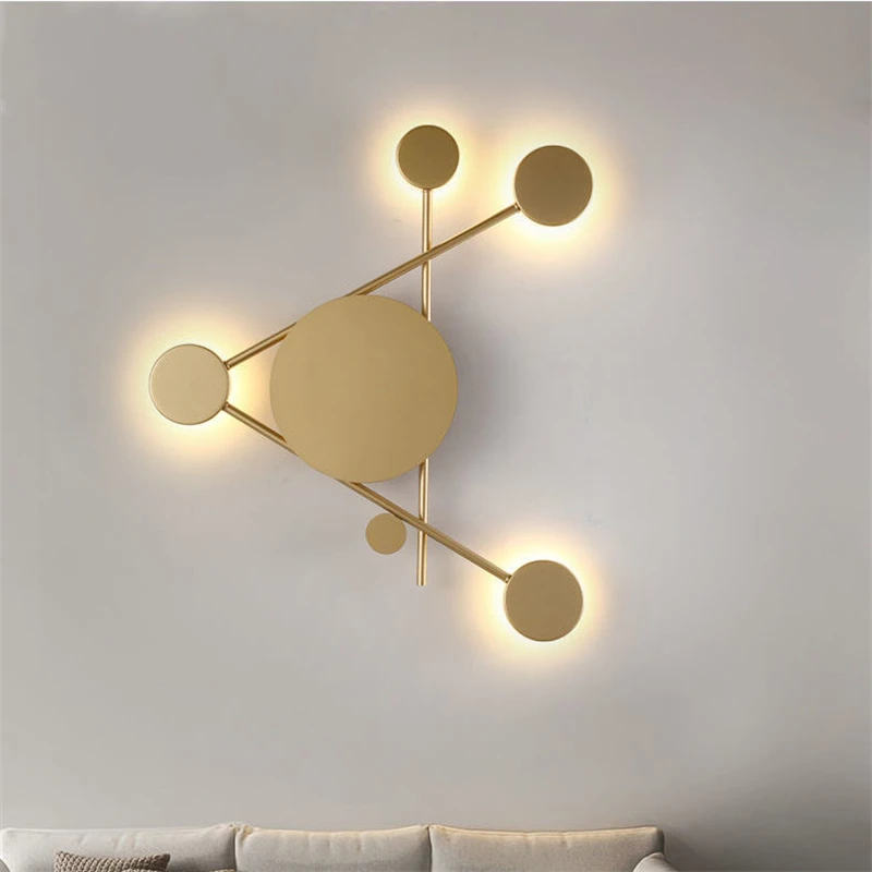 Modern LED Wall Lamp Minimalist Living Bedroom Cafe Bar Background Decor Black Gold Sconce Light Indoor Wall Lighting Luminaire