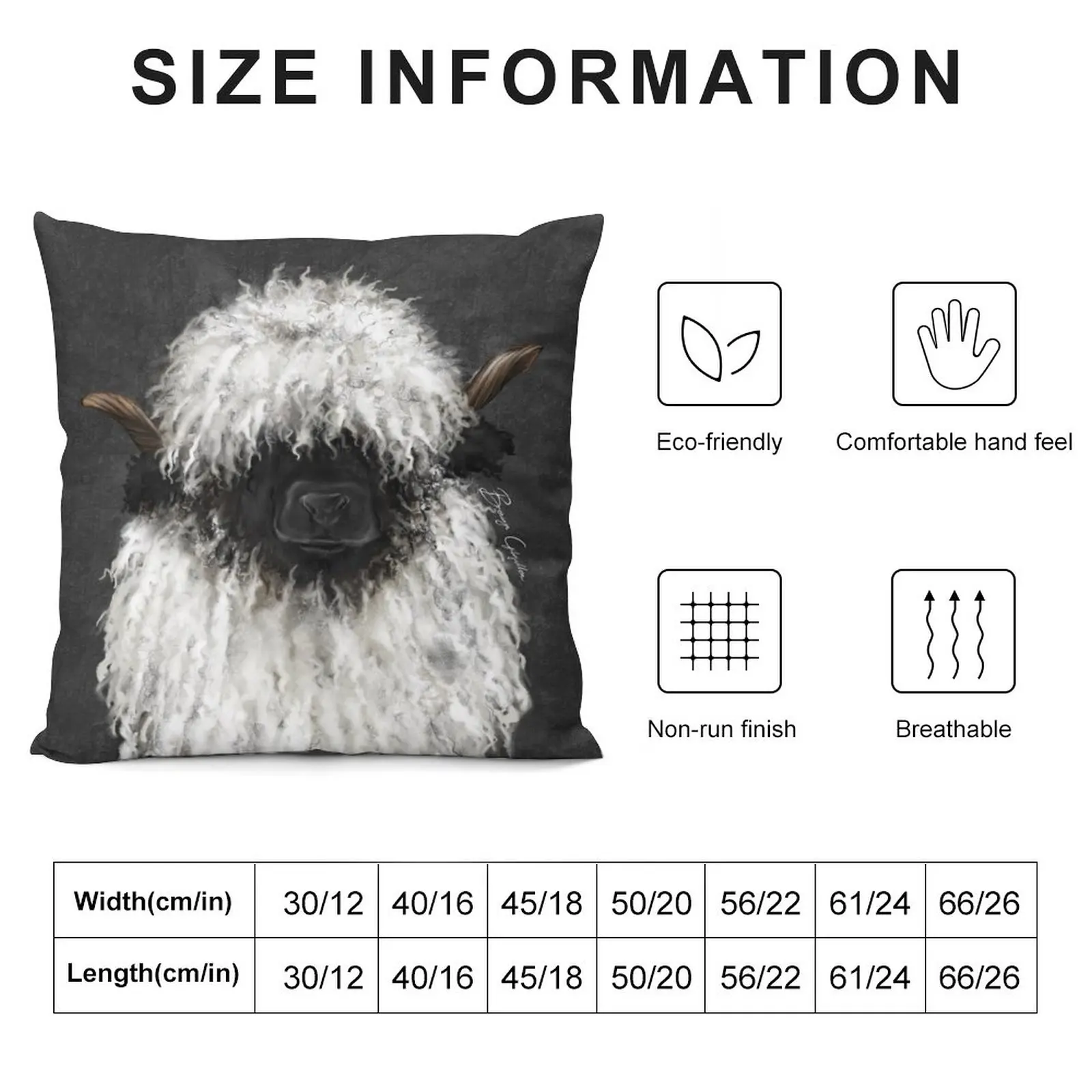 Bo Sheep. Valais Blacknose Sheep. Throw Pillow Pillow Cases Pillow Cover