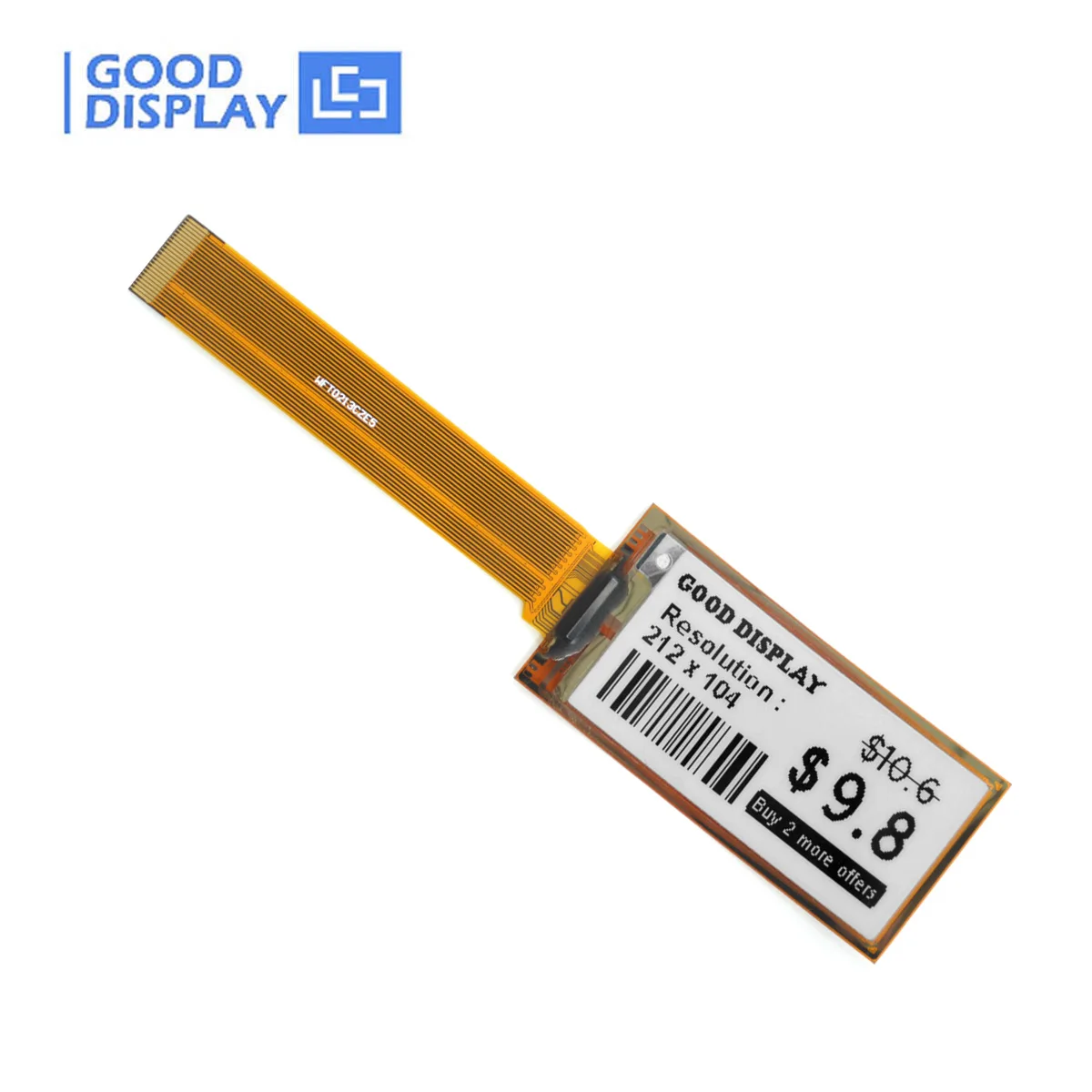 شاشة عرض ePaper أحادية اللون مرنة مقاس 2.13 بوصة شاشة عرض ورق إلكتروني رفيعة للغاية بحبر إلكتروني 212 × 104 UC8151D شرائح GDEW0213I5FDC70
