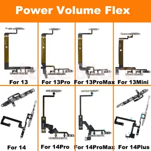 Bilashmart 1 Power Volume Flex Cable iPhone 13 14 Pro Max Plus Mute Button Switch Proximity LED Flash Light Sensor Cable Repair Part