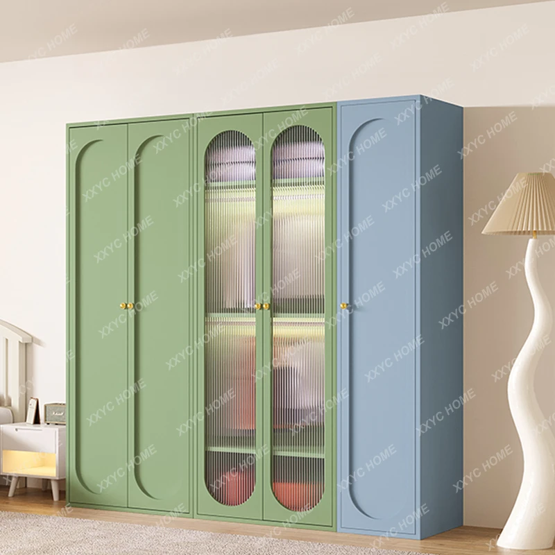 A sale Clothes Luxury Cabinets Closet Glass Doors Steel White Teen Cabinets Wardrobe Bedroom Girls