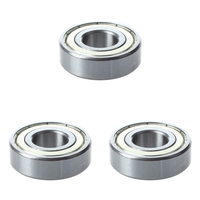 3X 6203Z Deep Groove Double Metal Metric Ball Bearing 17 X 40 X 12Mm