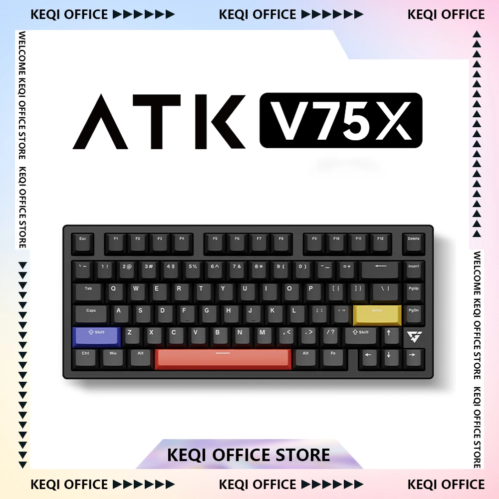 

Atk Vxe V75x/k Gaming Mechanical Keyboard 1ms Low Latency Gasket Three Modes 2.4g Hot Swappable Wireless Gaming PC Accessories