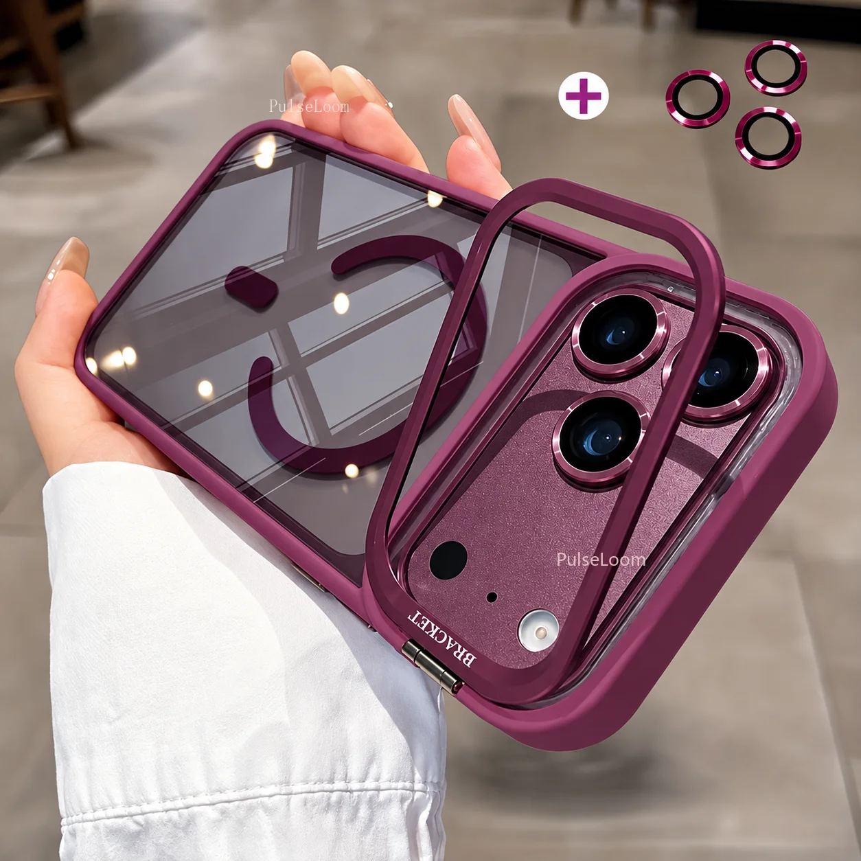 Kickstand Adjustable - Nueva Funda Magnética Transparente para Teléfono