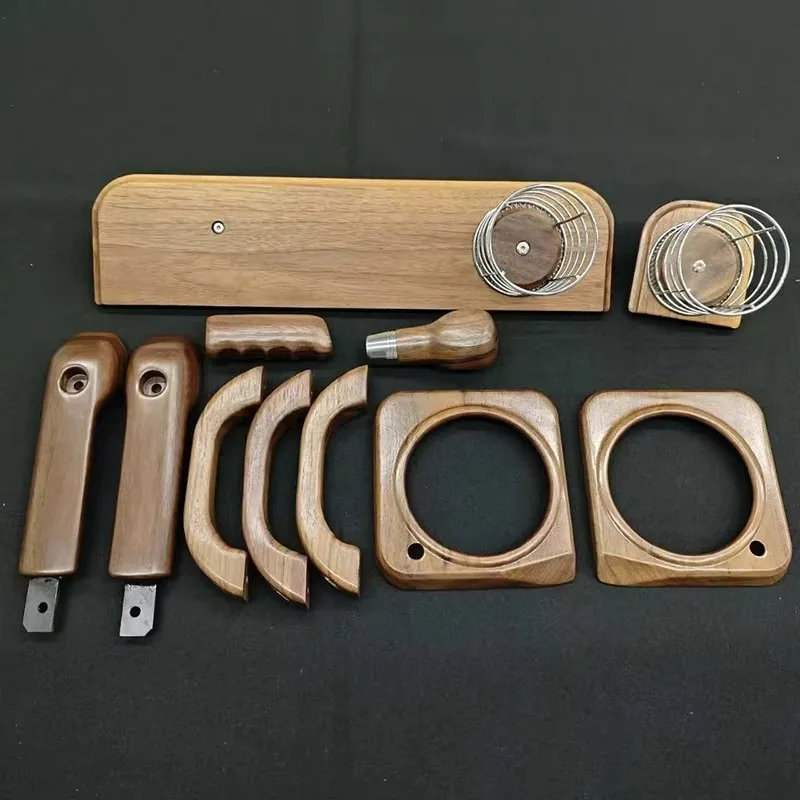 LS AUTO Wood Car Door Handle & Gear Knob Kit with Protection for Suzuki Jimny Interior Decoration