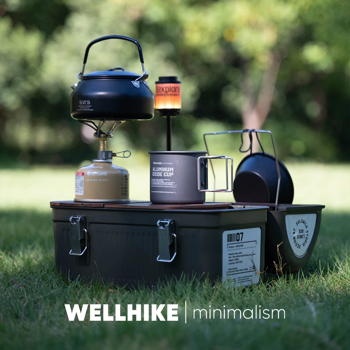 

WELLHIKE открытый SWS Wilderness металлический ланч-бокс винтажный кемпинг маленький ящик для хранения оборудования для рыбалки, кофе, чая