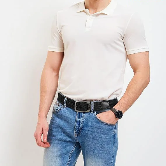 Stretch Belt for Men, Men Women Elastic Woven Braided Belt Casual Belt Golf Belt for Jeans Pants
