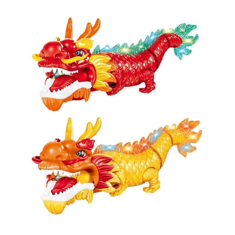 Dance Dragon Electronic Toy Action Figure Moving & Walking Robot Chinese Dragon Realistic Plastic Model Kids Boys Girls