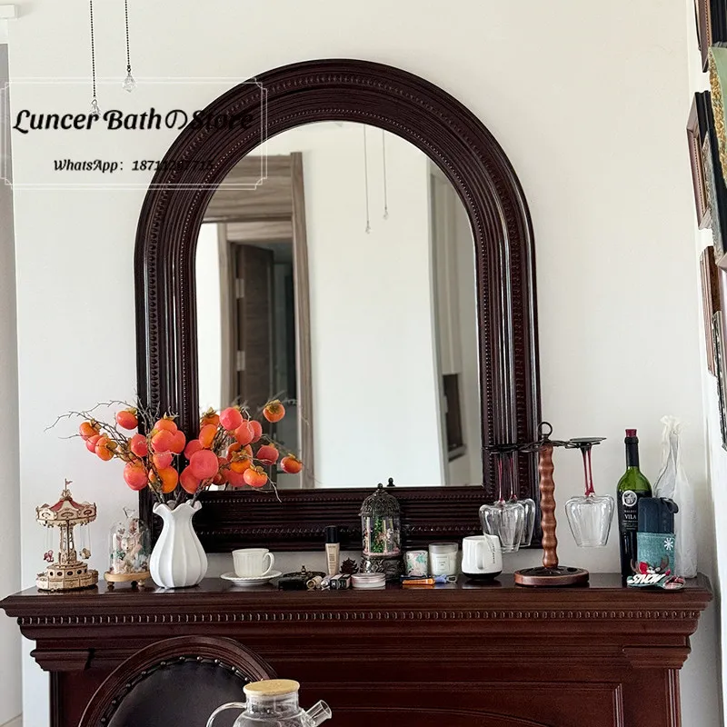 

American style makeup mirror wall-mounted entrance living room entrance fireplace decorative mirror