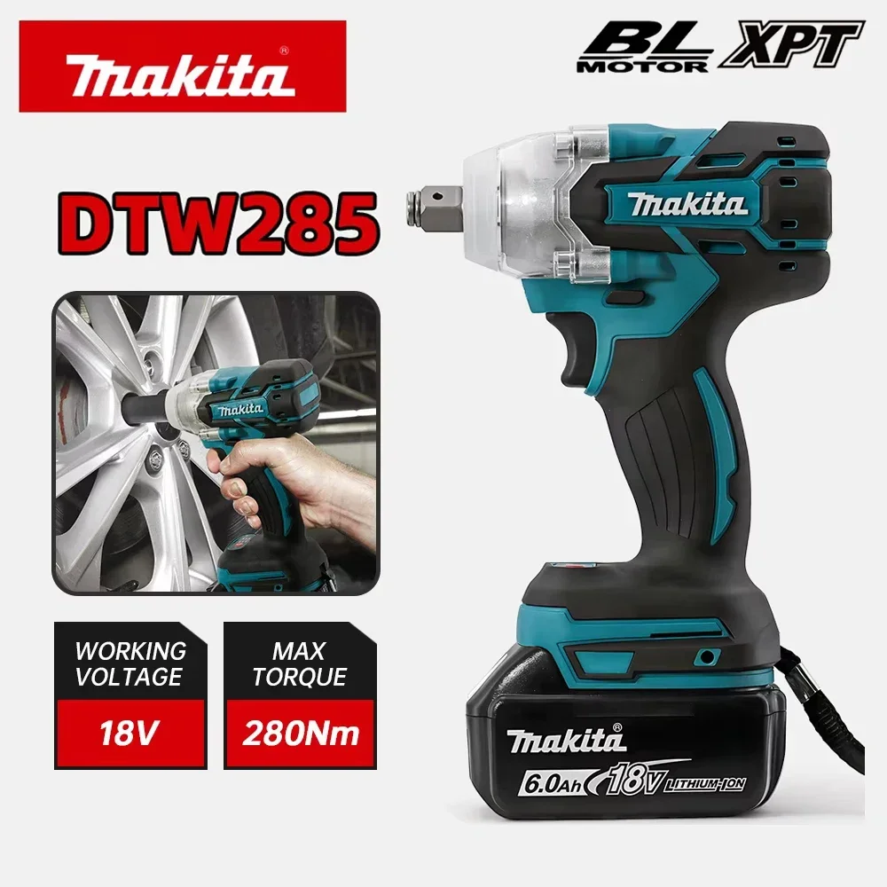 

Makita DTW285 Tools Impact Wrench Machine Brushless Cordless Electric Wrench Power Tools Rechargeable for Makita 18V Battery