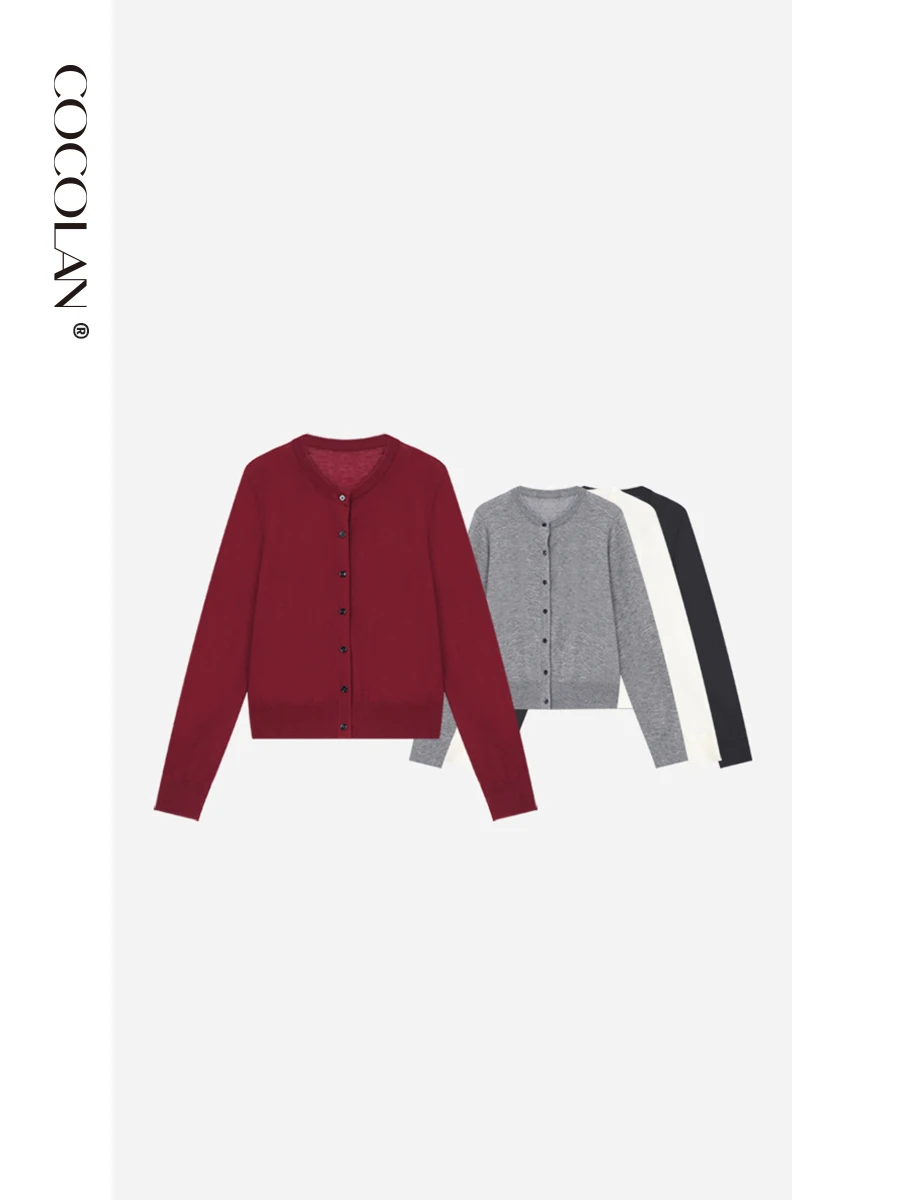 

Spring 2026 Women's Thin Woolen Knitted Open Cardigan Sweater Lightweight Comfortable Soft Color Block Design by COCOLAN