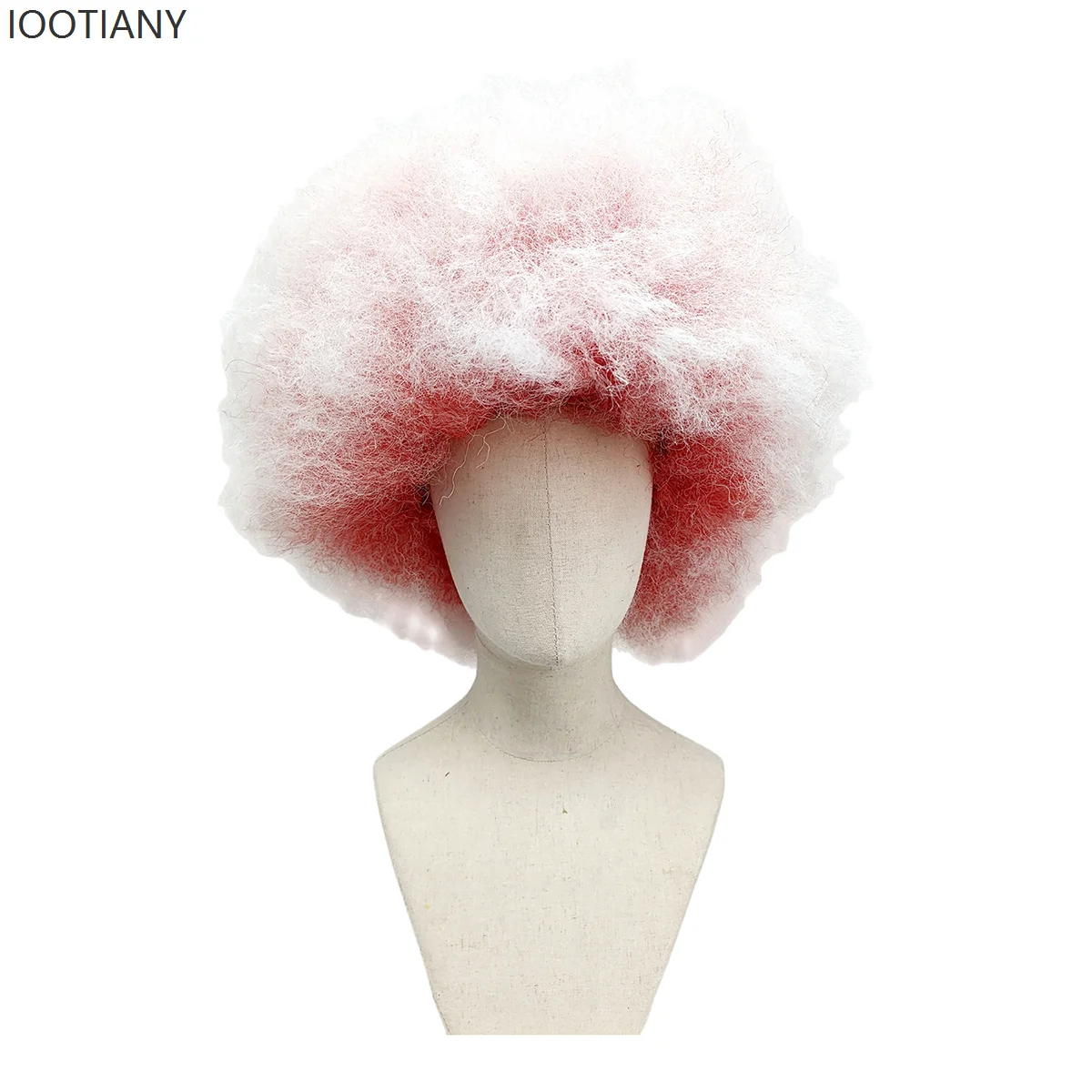 Colorful Gradient Curly Wig Fluffy Synthetic Hair Headgear Cosplay Costume Wigs Stage Performance Party Festive Parade Accessory