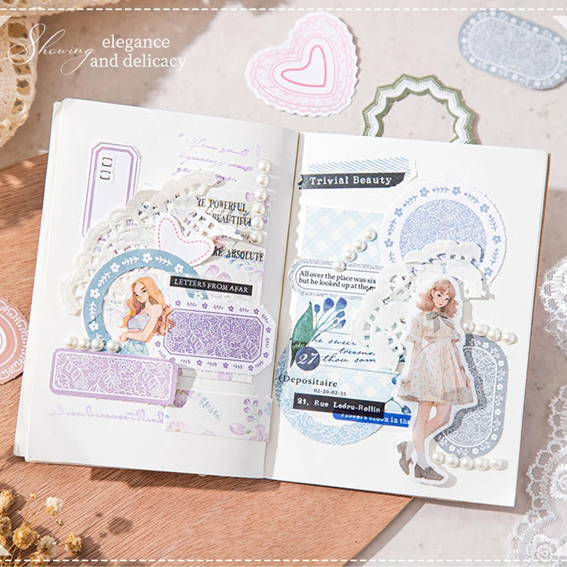 Mr.Paper 3Pack Border Notepads - Mini Frame Series for Journal Collage, Basic Layering Decor, Diary & Photo Frame Embellishments