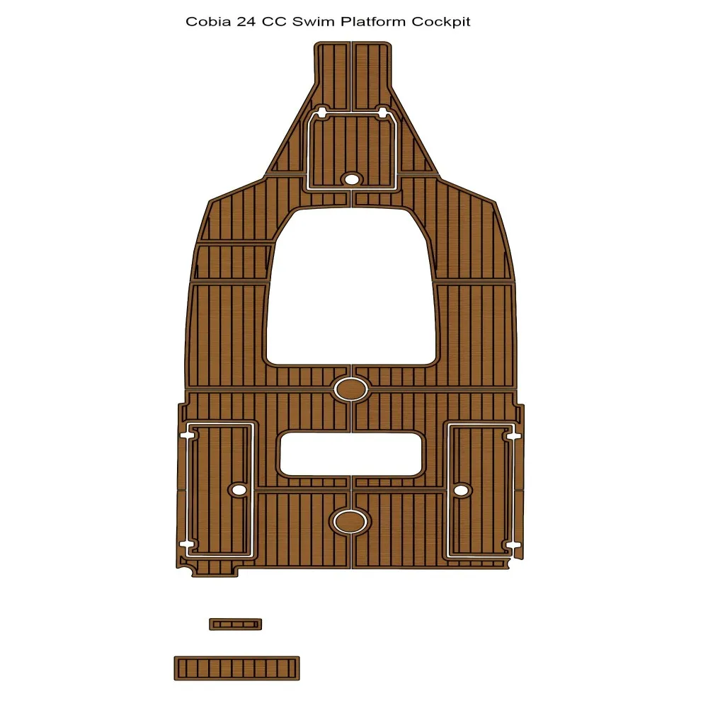 Cobia 24 CC Swim Platform Cockpit Boat EVA Faux Foam Teak Deck Mat Floor Pad SeaDek MarineMat Gatorstep Style Self Adhesive