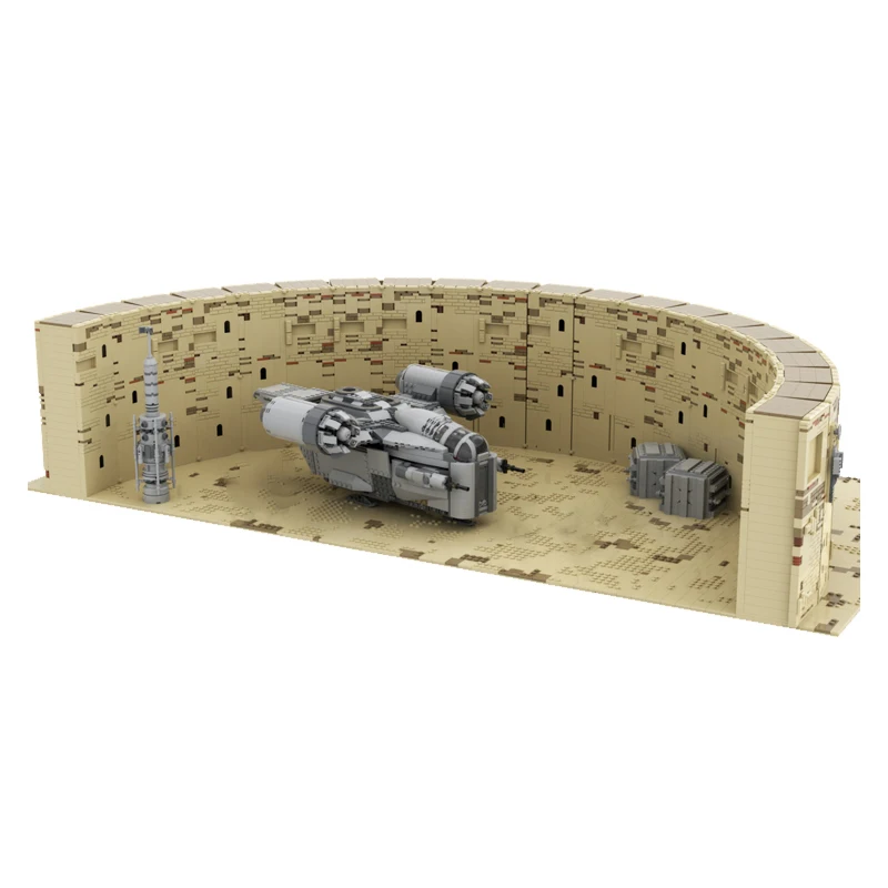 MOC-173968 スタームービー 3-5 ハンガー宇宙戦闘機エプロンビルディングブロック組立モデルタトゥイーン建築レンガおもちゃギフト