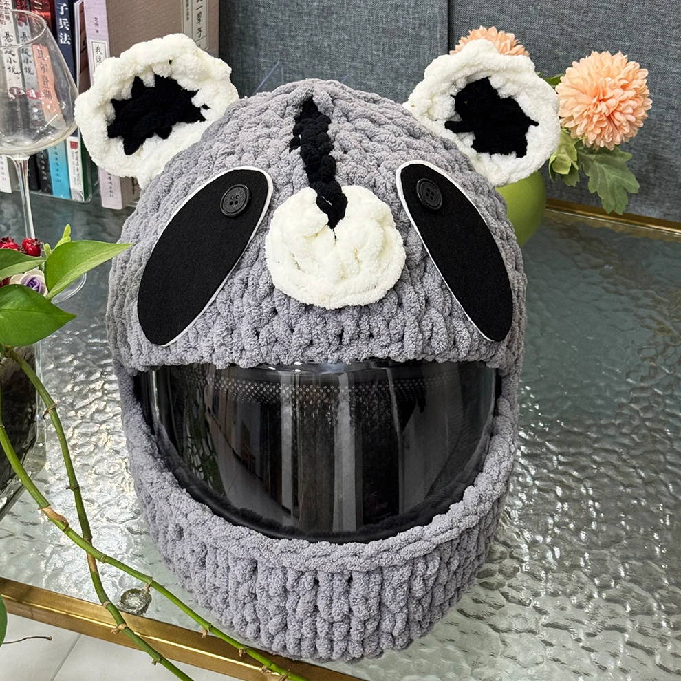New Christmas Plush Cover Motorcycle Helmet Accessories Motocross Full Face Woman Helmet Decoration Helmet Cosplay Styling