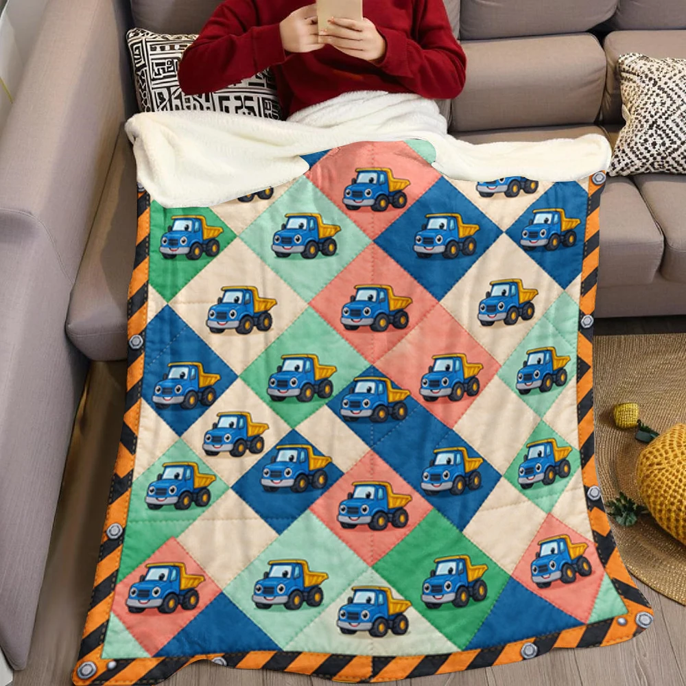 Blue Dump Big Cloud Barrel Flannel Blanket Perfect for Sofa Office Bed Travel Sleep Read Relax Camping Four Season Use