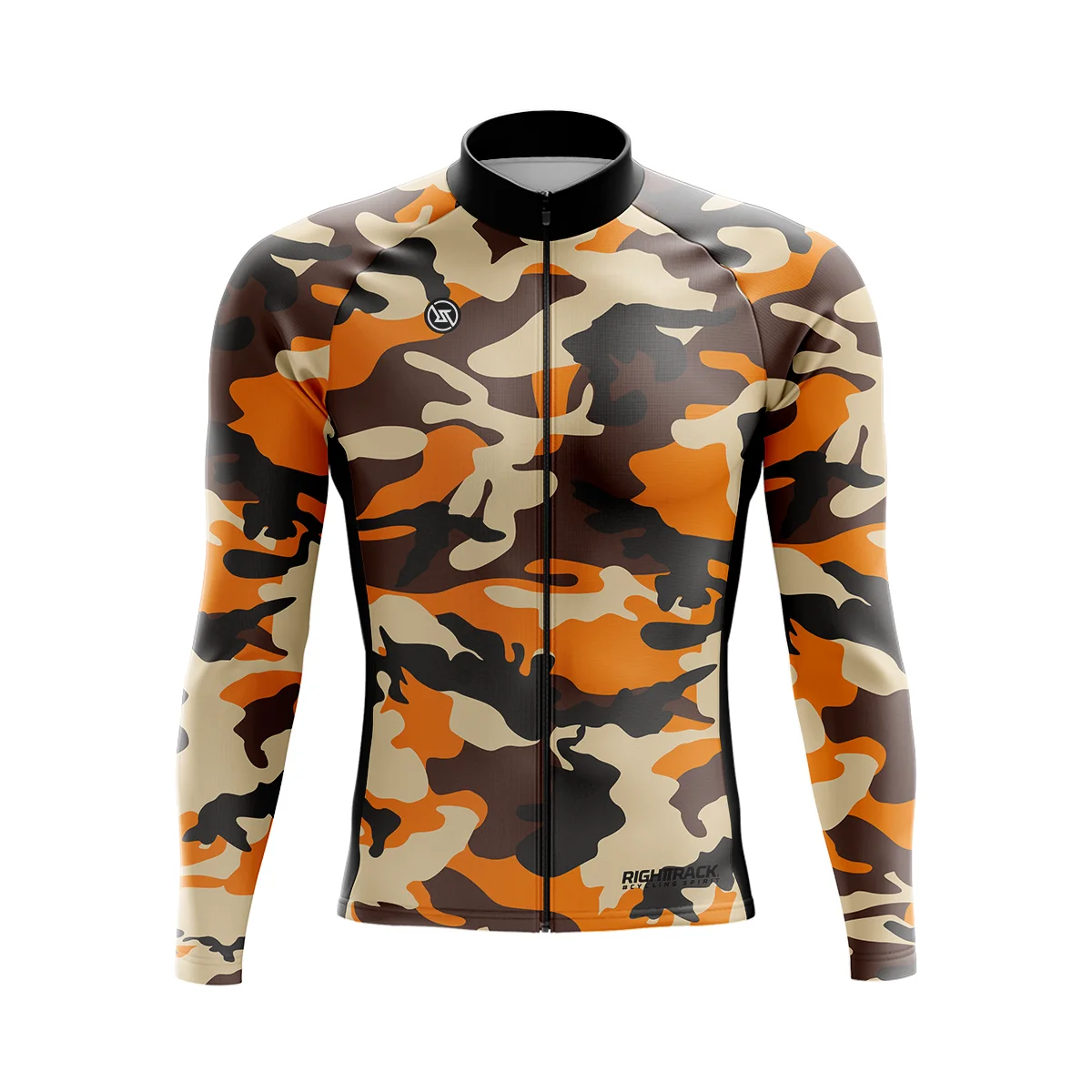 Winter Cycling Jersey Men\'s Long Sleeve Camo Cycle Clothes Spring & Autumn Mesh/Fleece Thermal RIGHTTRACK Top MTB Bike Clothing