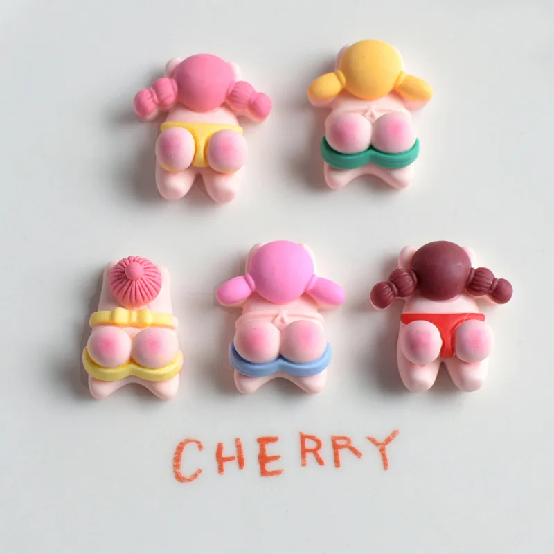 5pcs cute girl cartoon resin flatback cabochons for diy jewelry making handmade crafts materials