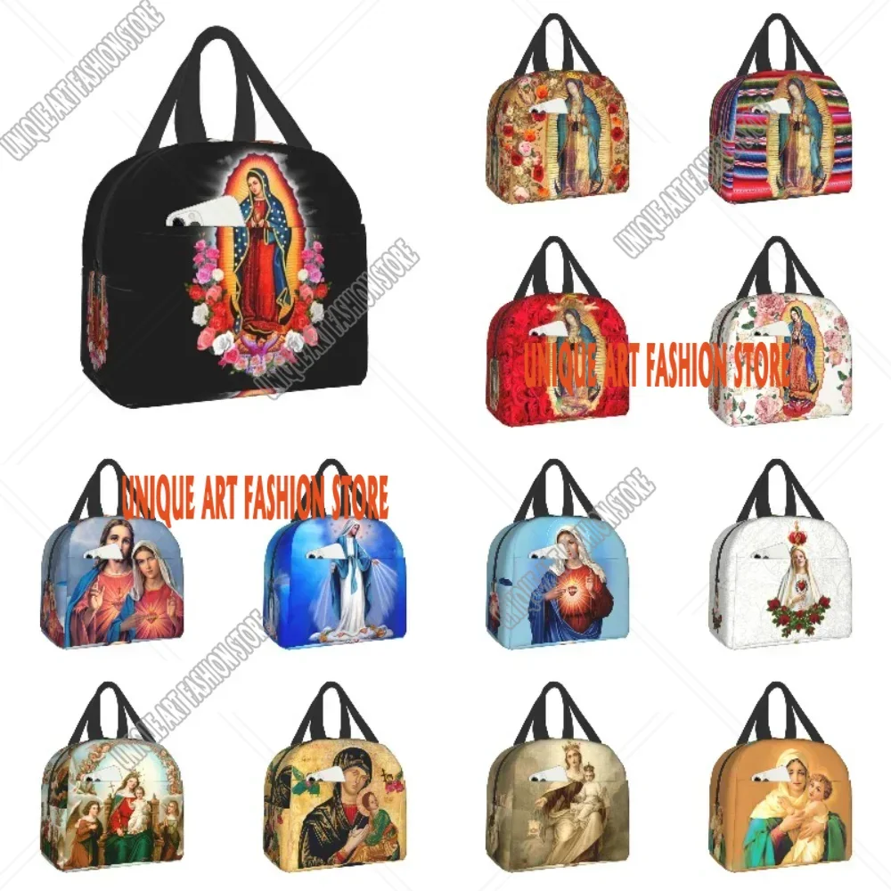 Virgin Mary Of Guadalupe Resuable Lunch Box Waterproof Mexico Catholic Saint Thermal Cooler Food Insulated Lunch Bag Office Work