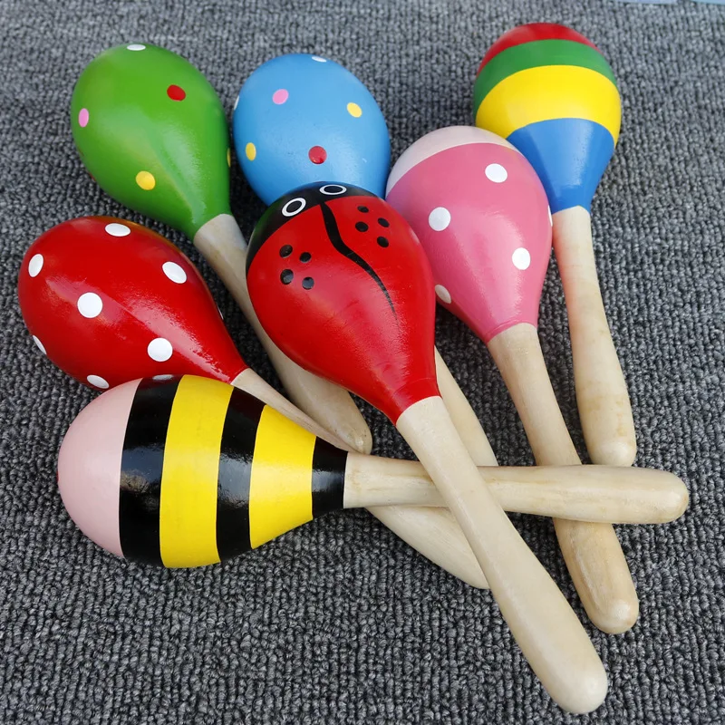 5 قطعة Maracas اليد قرع خشخيشات الطفل الآلات الموسيقية مونتيسوري ألعاب خشبية الرمال المطرقة شاكر فييستا حفلة الحسنات