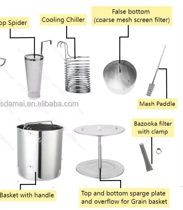 For Brewing Similar To Guten Capacity 50L All-in-One 30-70 Liter Home Brew System Electric Craft Beer Maker with Mash Tun
