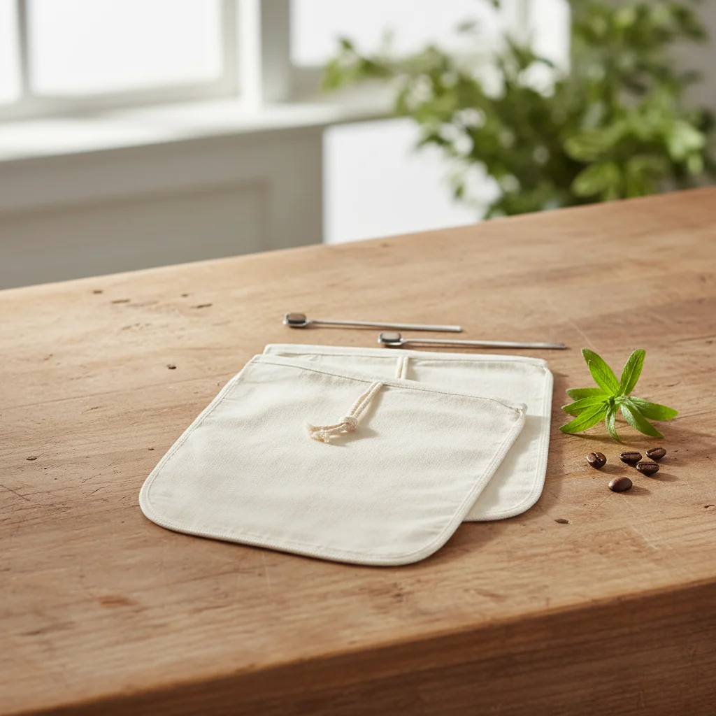 

2pcs Cold Brew Coffee Filter Bag Reusable With Stainless Steel Spoons For Household Kitchen Accessories