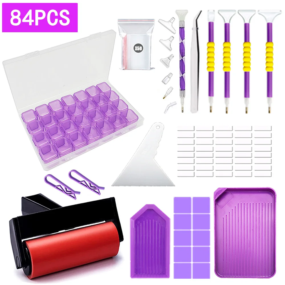 

5D DIY Diamond Painting Tools Kits Drill Plate Tool Set Mosaic Glue Pen Kit Storage Containers Diamond Embroidery Accessories