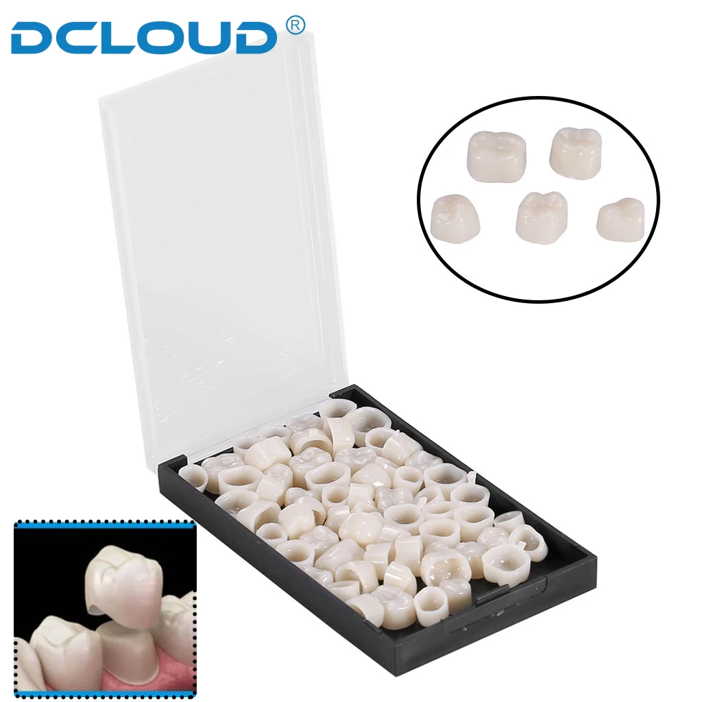 DCLOUD 1Box Dental Crowns Resin Porcelain Temporary Teeth Crown Teeth Whitening Anterior Posterior Crown Tooth Veneers Oral Care