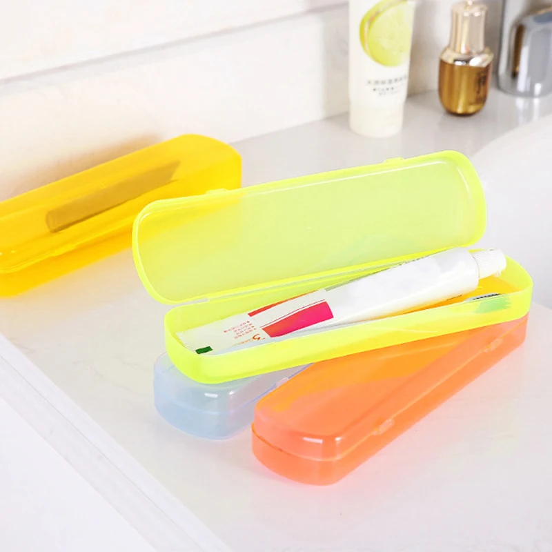 Travel Portable Toothbrush Box Candy Color Bathroom Toothpaste Holder Storage Case Box Organizer Travel Toiletries Storage Boxs