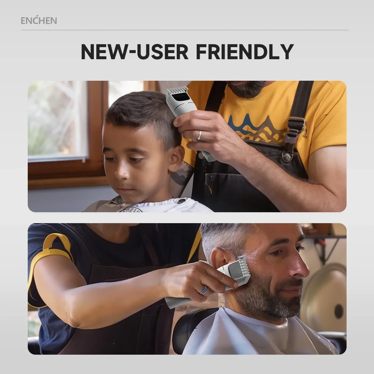 ENCHEN Hair Clipper Hair Trimmer Hair Cutting Machine Beard Shaver Cordless Adjustable Body Trimmer for Men Travel Lock Boost 2