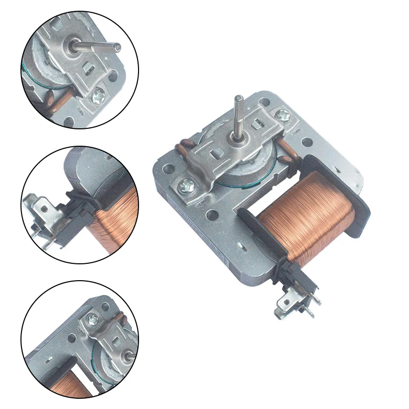 18W Motor Cooling Fan Motor Kitchen Maintenance Silver Color 2-pin Configuration Aluminum Wire Easy Installation