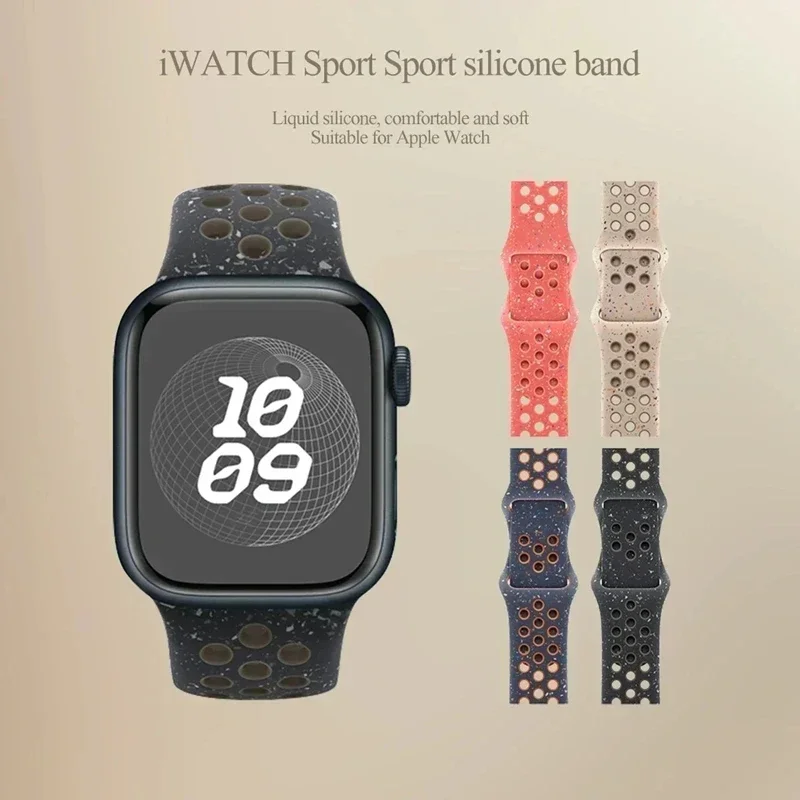 Original Sportarmband für Apple Watch Band 46 mm 49 mm 45 mm 44 mm 38 42 mm Farbige Partikel Gummiband IWatch Ultra 10 9 8 7 6 5 SE – Detail 4
