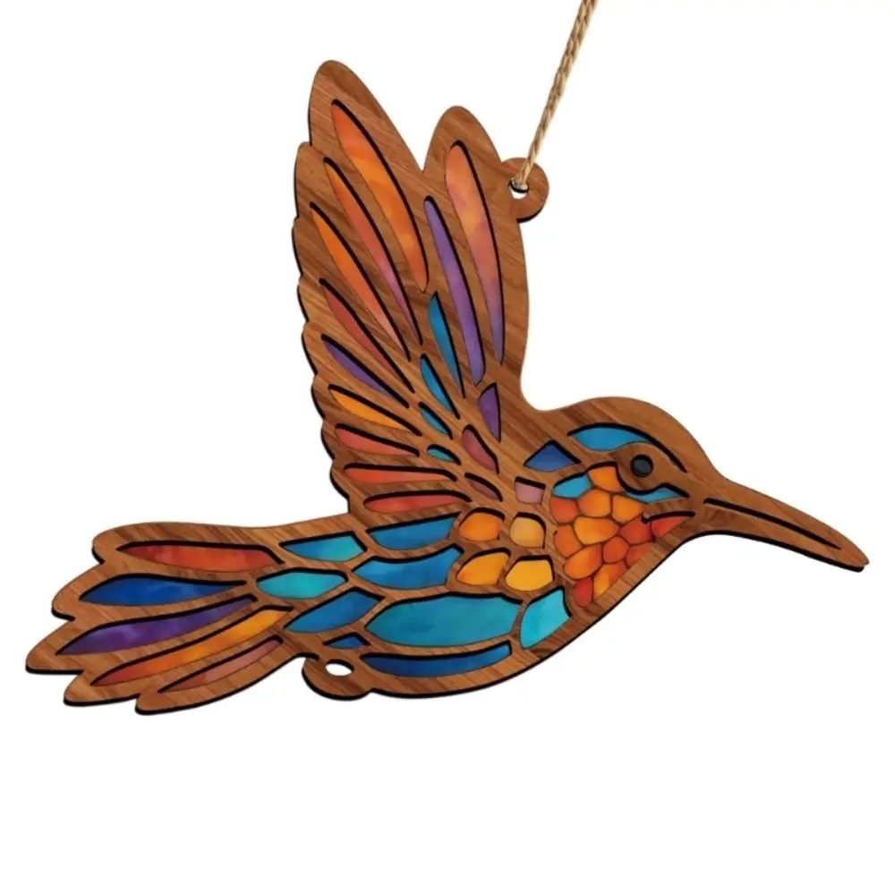 Acrylic Hummingbird Ornament Lightweight Hanging Cord Hummingbird Pendant Colorful Hummingbird Bird Wall Hanging Home Decor