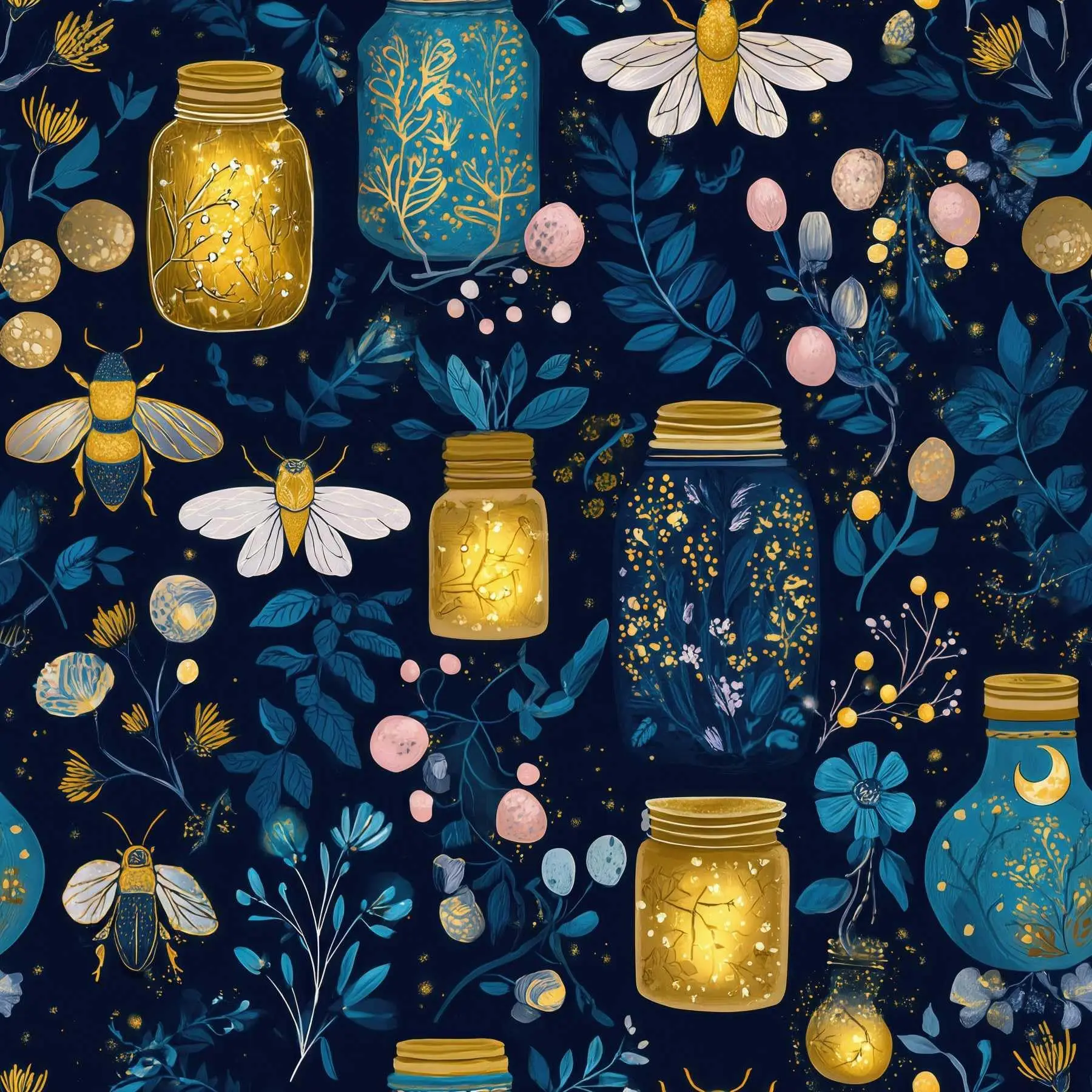 Firefly Bottle Peel and Stick Wallpaper Home, Bee Self-adhesive Contact Paper, Waterproof Removable Wall Sticker for Cabinet