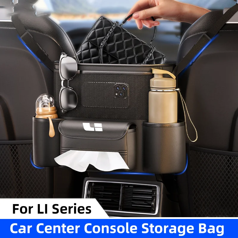 Car Middle Seat Storage Bag For Lixiang LEADING IDEAL L6 L7 L8 L9 Li ONE MEG Large Capacity Seat Back Storage Handbag Holder Bag