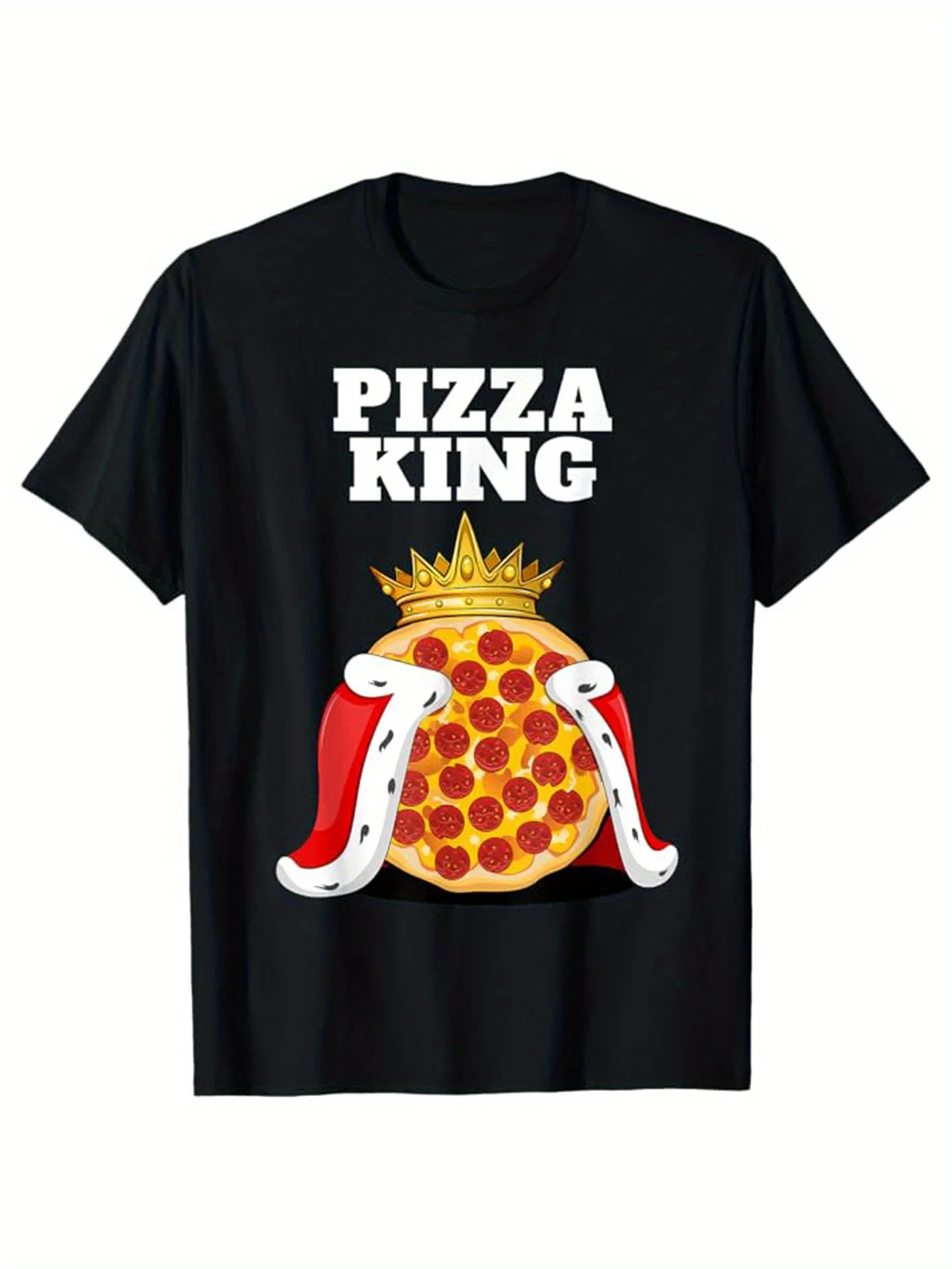 Camiseta con Estampado de Pizza para Hombre, Diseños de Pizza con Pepperoni y Margherita, Suave y Cómoda, Cuello Redondo, Manga Corta, Casual, para Amantes de la Pizza