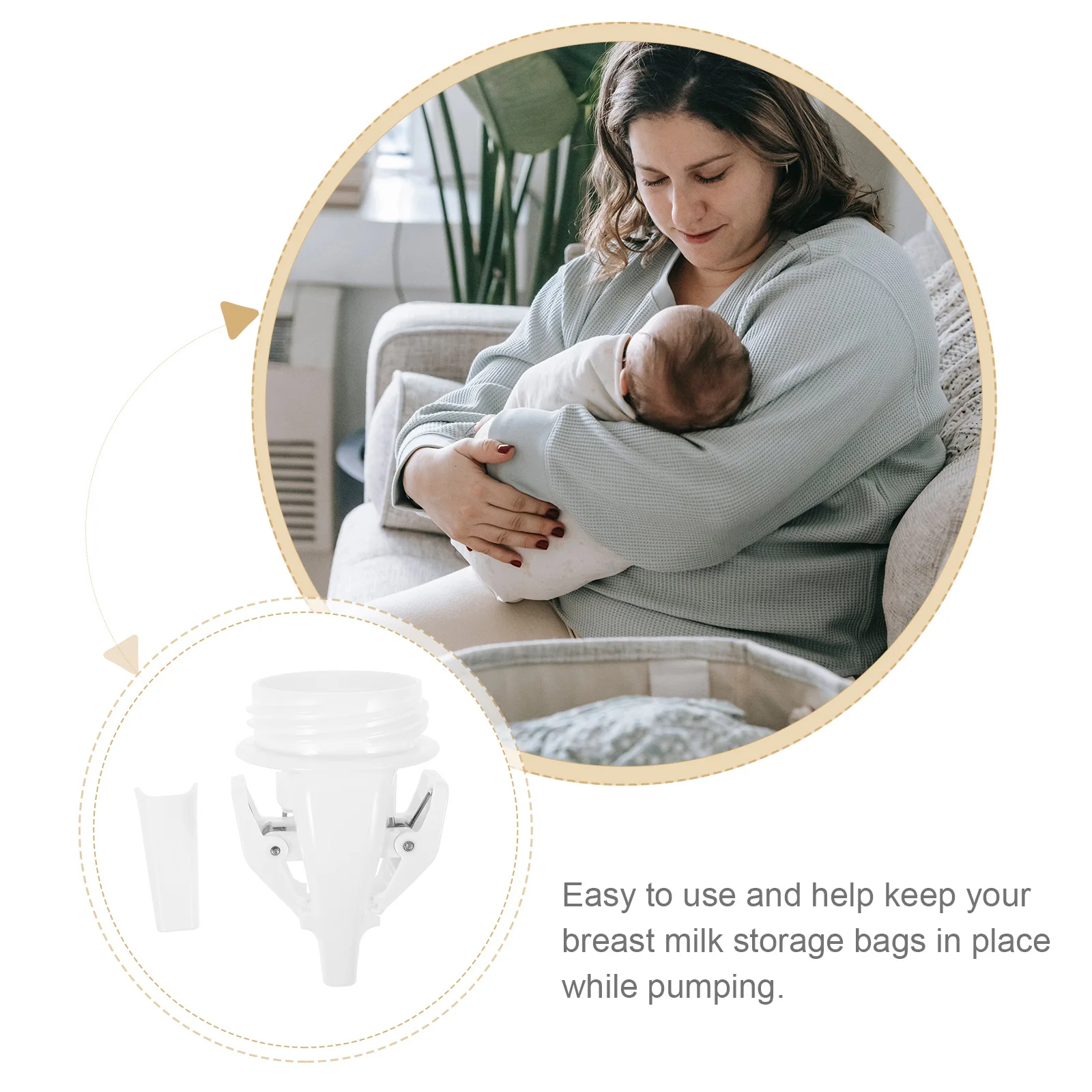 

Breast Milk Bag Adapter Clip for Storage Bags Transfer with Pump White Portable Replacement Plastic Clip for Breastfeeding