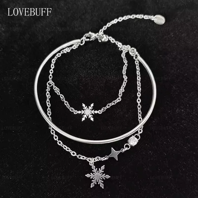 Lovebuff Love And Deepspace Zayne Secret Promise Dream Revisited Snowflake Charm Stainless Steel Bracelet Girl Birthday Gifts