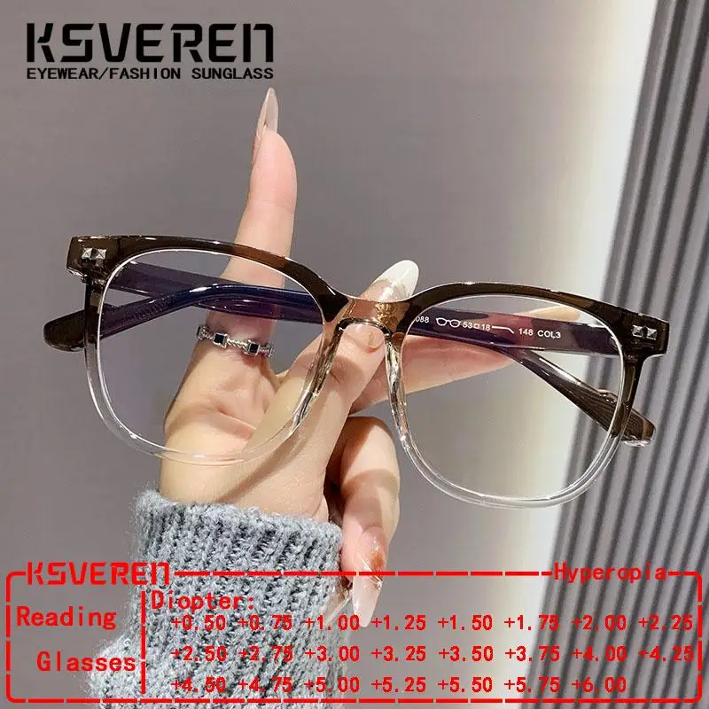 

Blue Light Blocking Reading Glasses Women TR90 Fashion Square Presbyopic Glasses Men Customisable Prescription Optical Eyewear