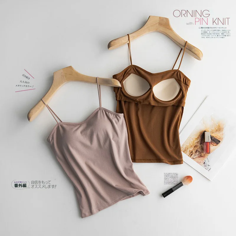 Female Camisoles Summer Girl Sexy Strap Tops Cotton Sleeveless Thin Camisole Vest Women Classic Solid Color All-match Base Vest