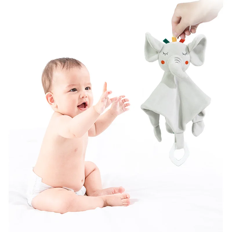 Jouets pour bébé de 0 à 12 mois, serviette douce pour apaiser, animaux en peluche, jouet de couette, lapin, jouets de couchage pour bébés