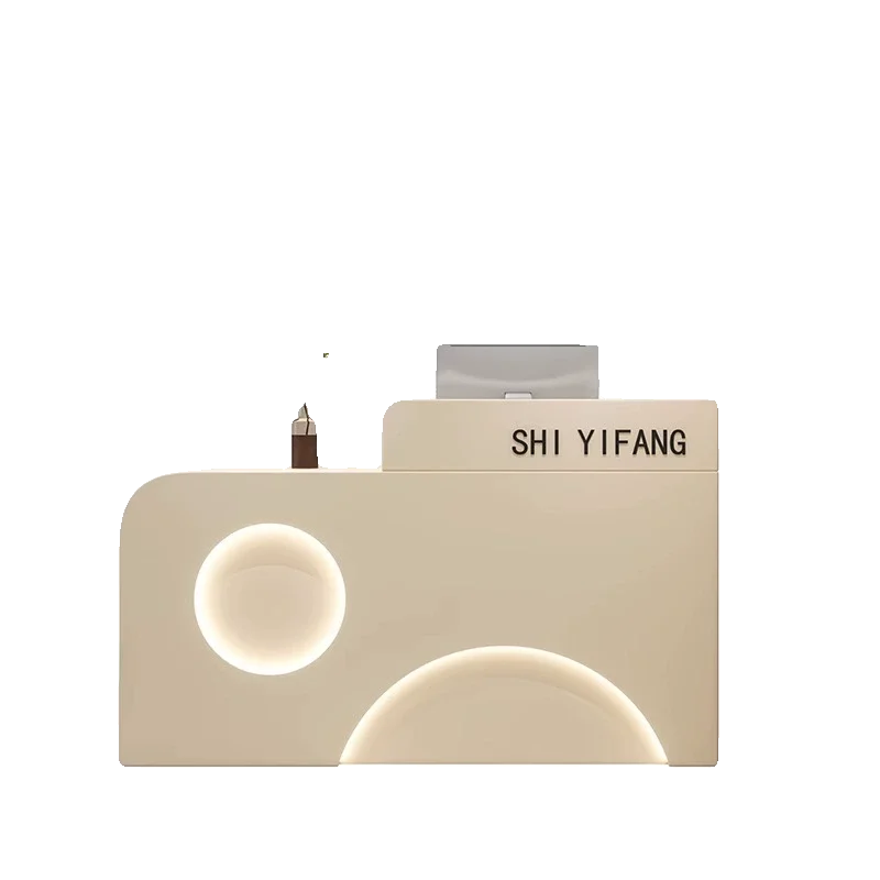 مكتب استقبال نسائي بسيط وحديث، متجر ملابس، صالون تجميل، بار أمين الصندوق الصغير، منتجات عداد الشعر، طاولة منزلية