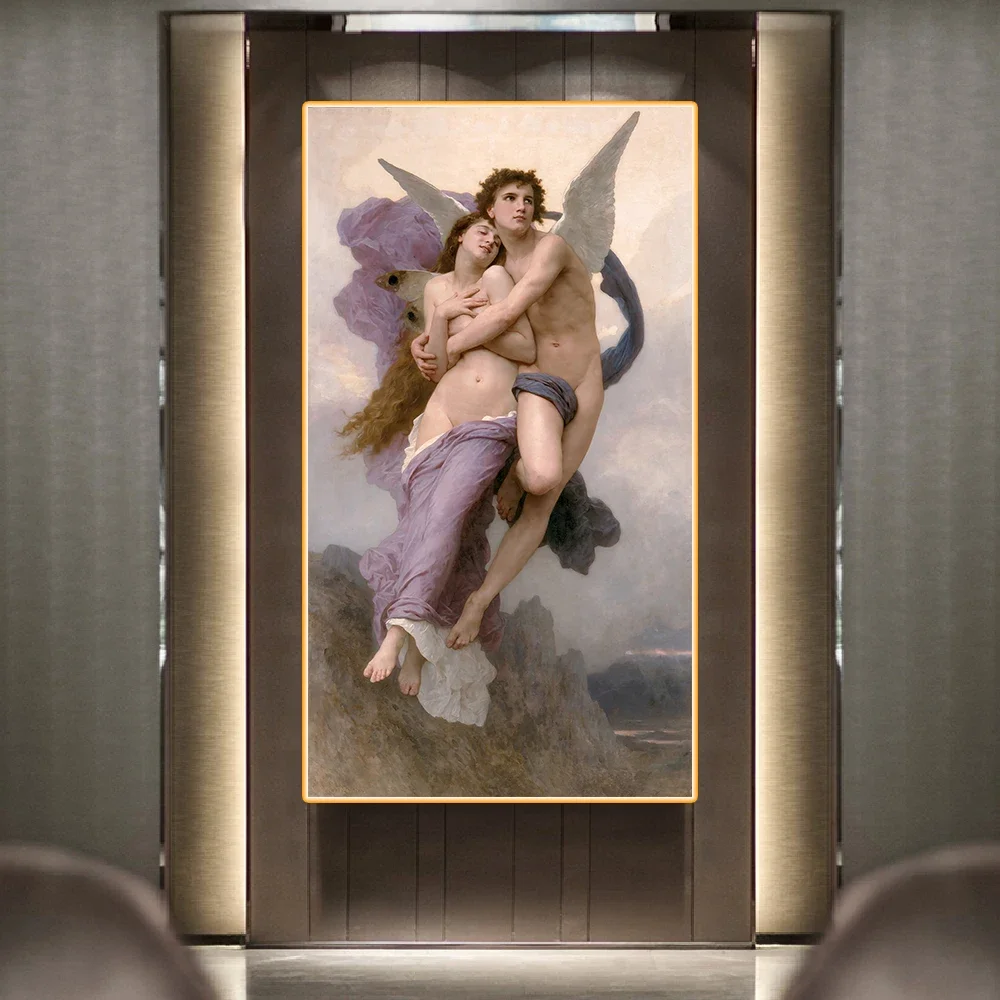 William Adolphe Bouguereau《The Abduction of Psyche》Canvas Oil painting Artwork Poster Picture Wall Decor Home Decoration