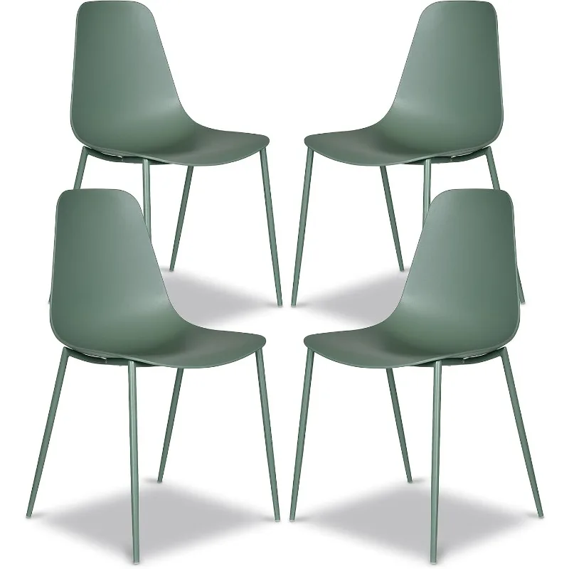 

Isla Modern Kitchen Chairs Set of 4 - Dining Chair with Metal Legs - Quick Assembly Simple Cafe Chairs