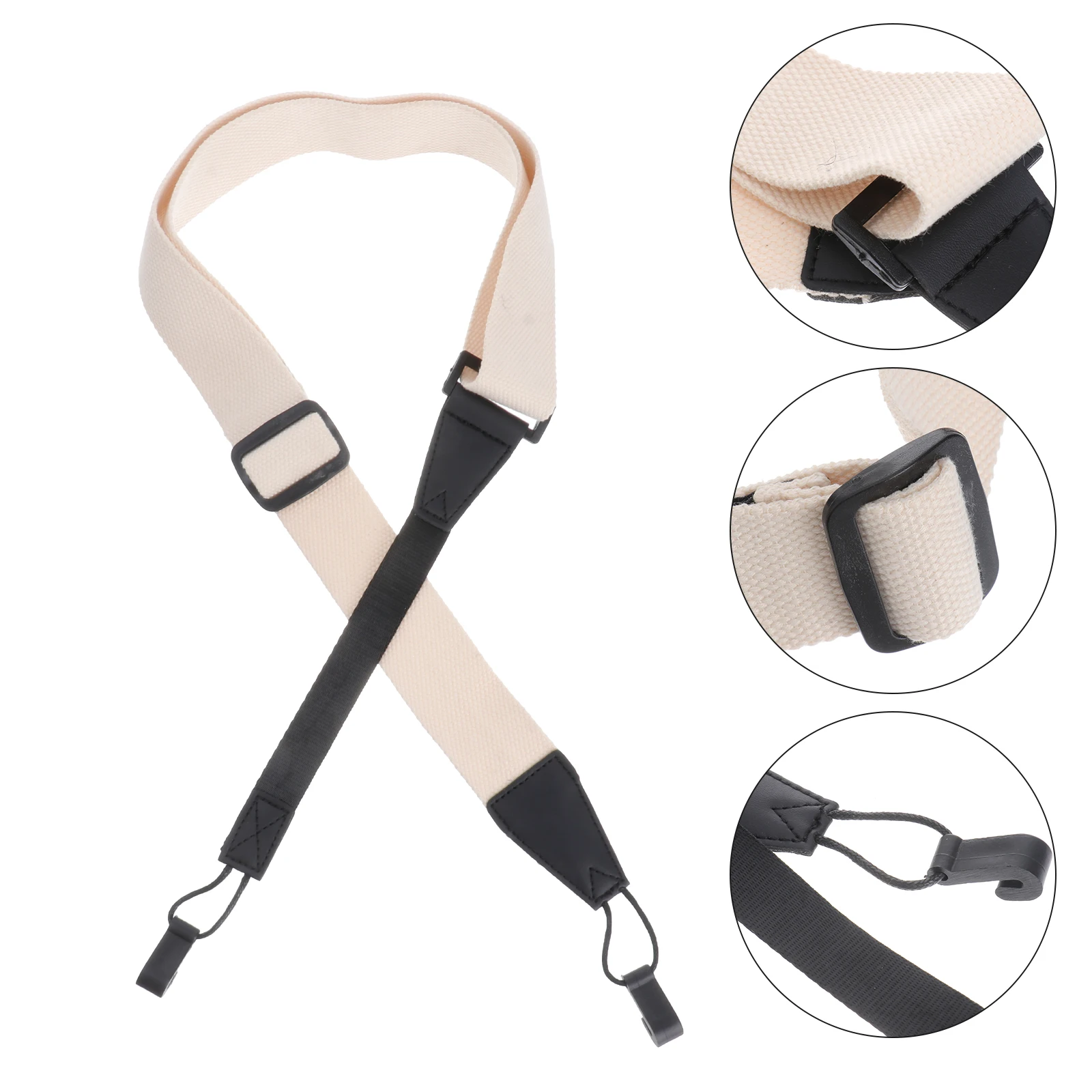 

1pc Ukulele Strap Durable Fabric Strap Non Punching Design Comfortable Edge Simple Practical For Bass Standard Ukulele