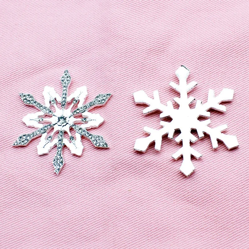 2Pcs new alloy diamond snowflake gift box Christmas tree DIY stick wedding dress gift box decoration accessories