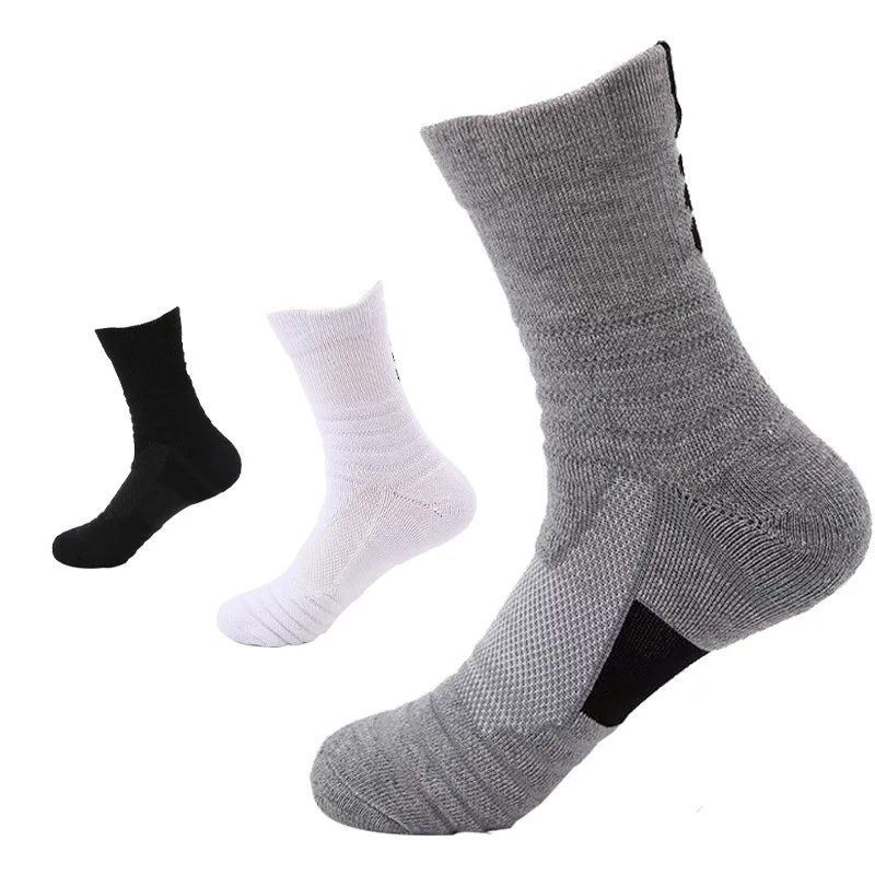 

Outdoor training elite socks men's running anti slip, sweat absorbing, breathable towel bottom long tube sports socks